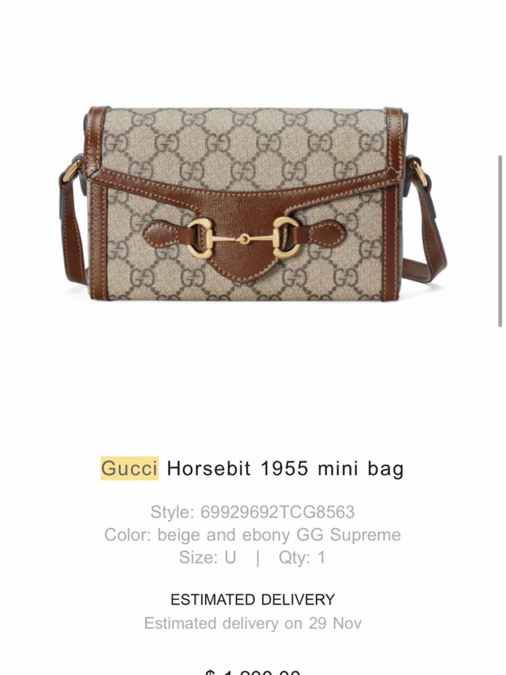 Gucci Horsebit 1955 Mini Bag - Picture 5 of 5